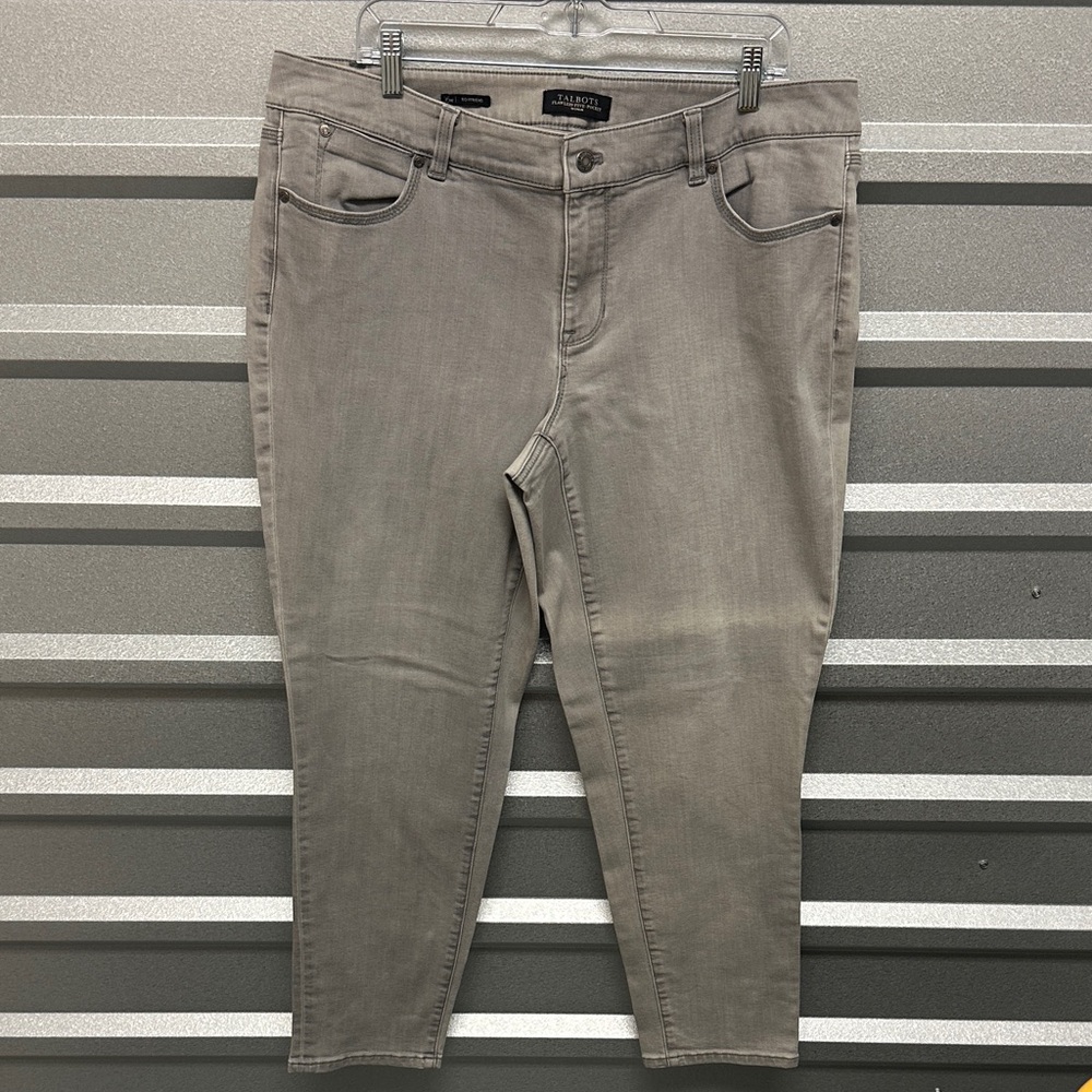 Talbots Flawless Five Pocket Womens Boyfriend Gray Wash Denim 16W Jean STRETCH - Picture 7 of 11